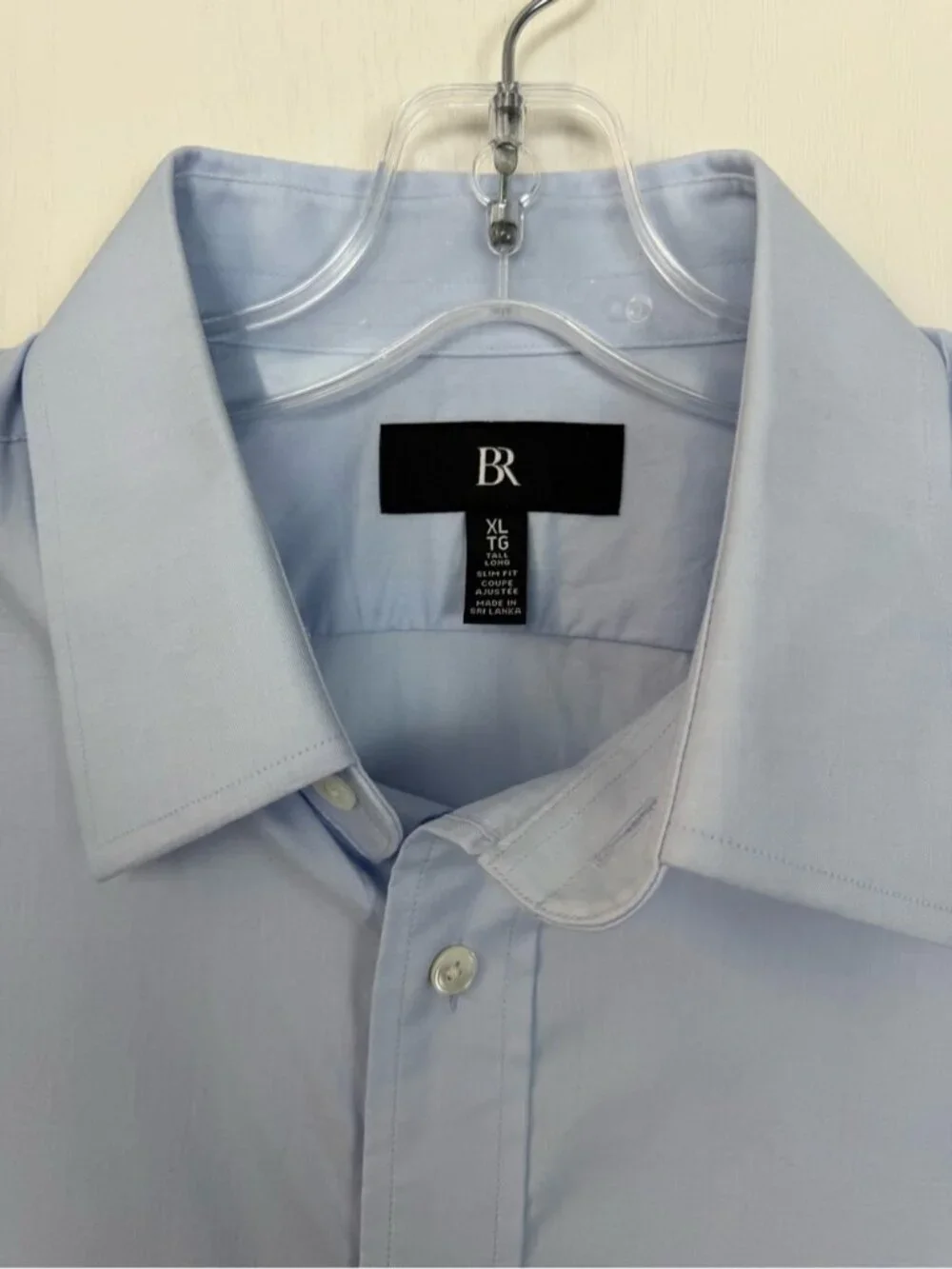 Banana Republic Slim Fit Winkle Resistant Button Dress Shirt Size XL TALL Blue